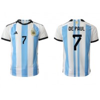 Argentinien Rodrigo de Paul #7 Fußballbekleidung Heimtrikot WM 2022 Kurzarm